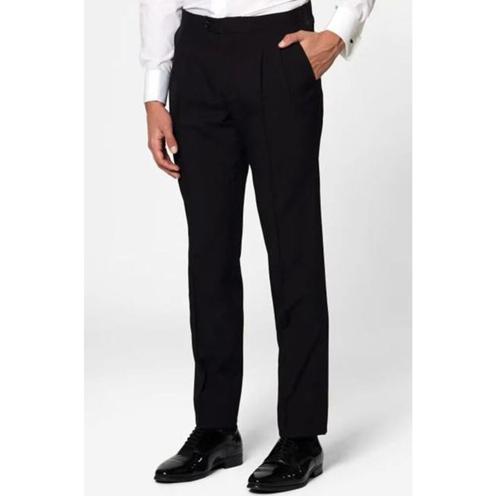 Opposuits Mens Tuxedo Dress Pants 42x33 Black Slash Pockets Formal NWOT